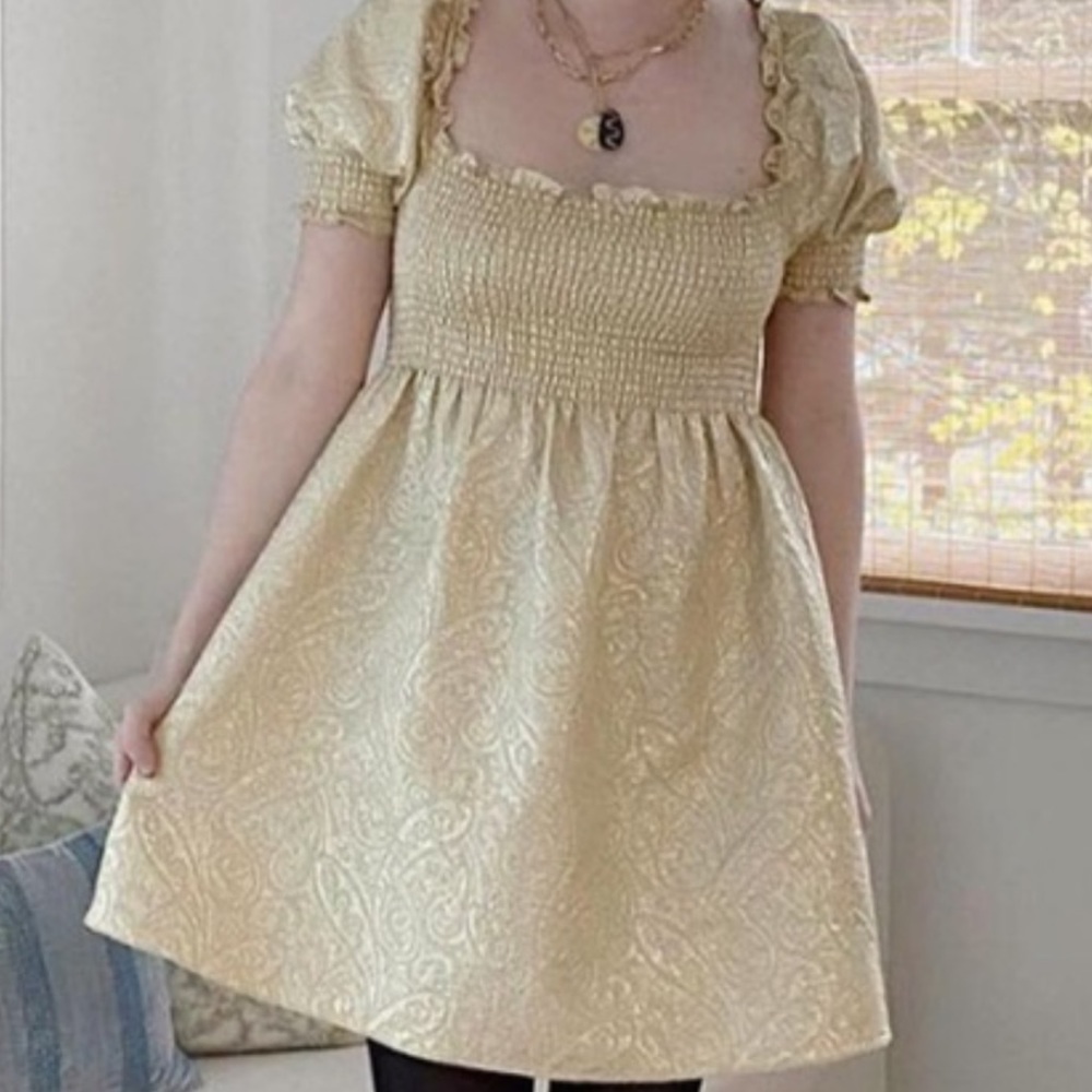 Hill House Home Gold Brocade Athena Nap Dress